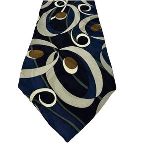 Cellini Uomo Mens Silk Tie Classic Style Multicolor Abstract 56" x 4" Vintage